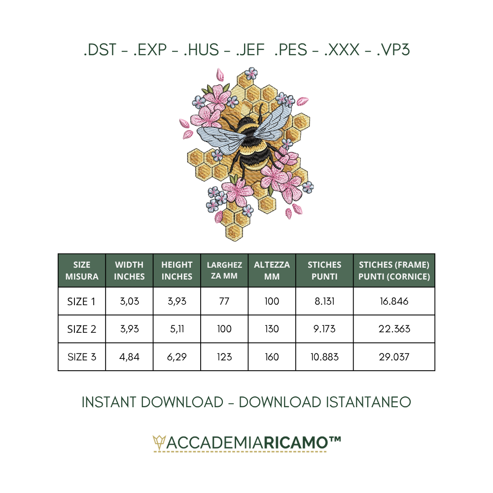 File da Ricamo Digitale – Ape floreale - immagine 2