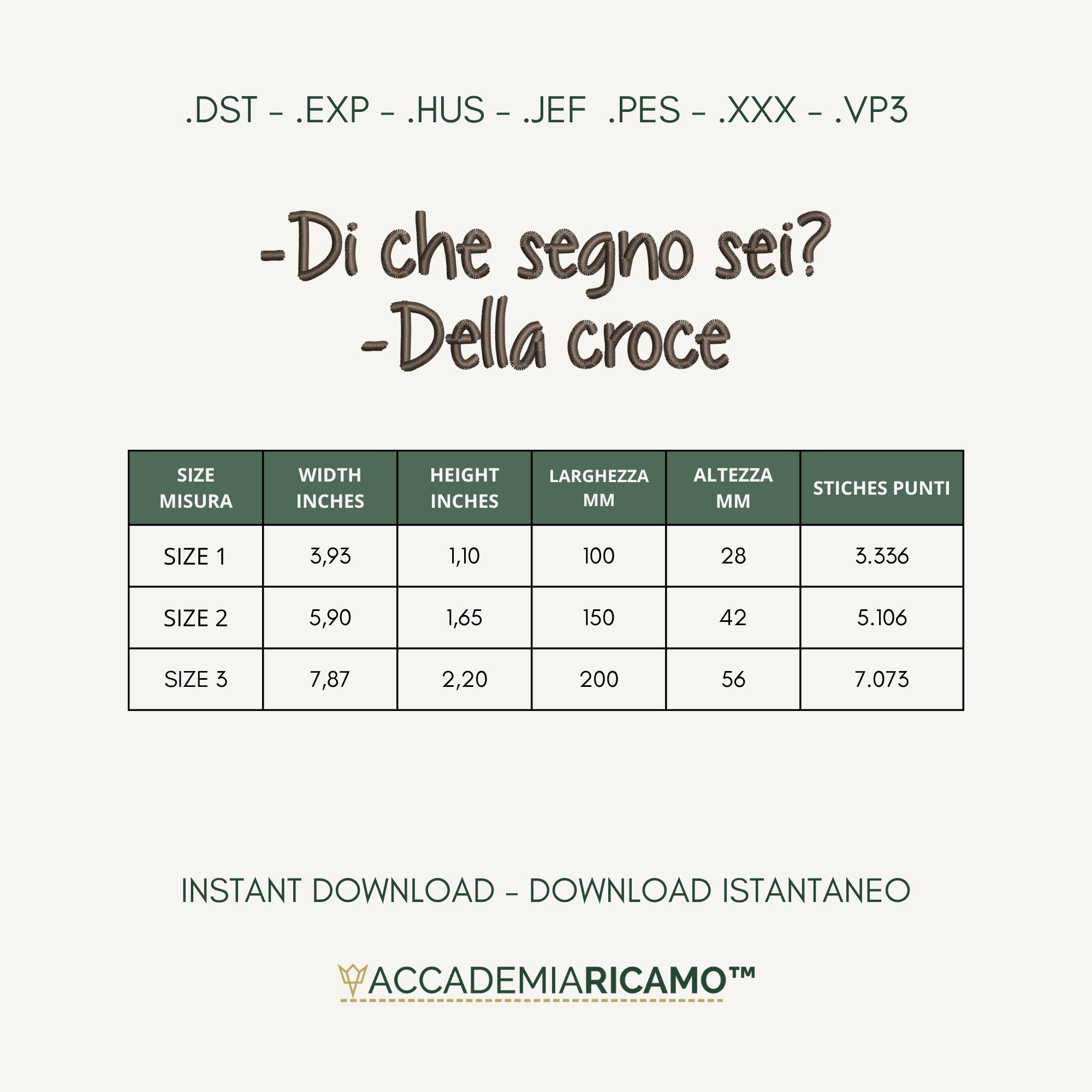 File da Ricamo Digitale – "Di che segno sei? Della croce" - immagine 2